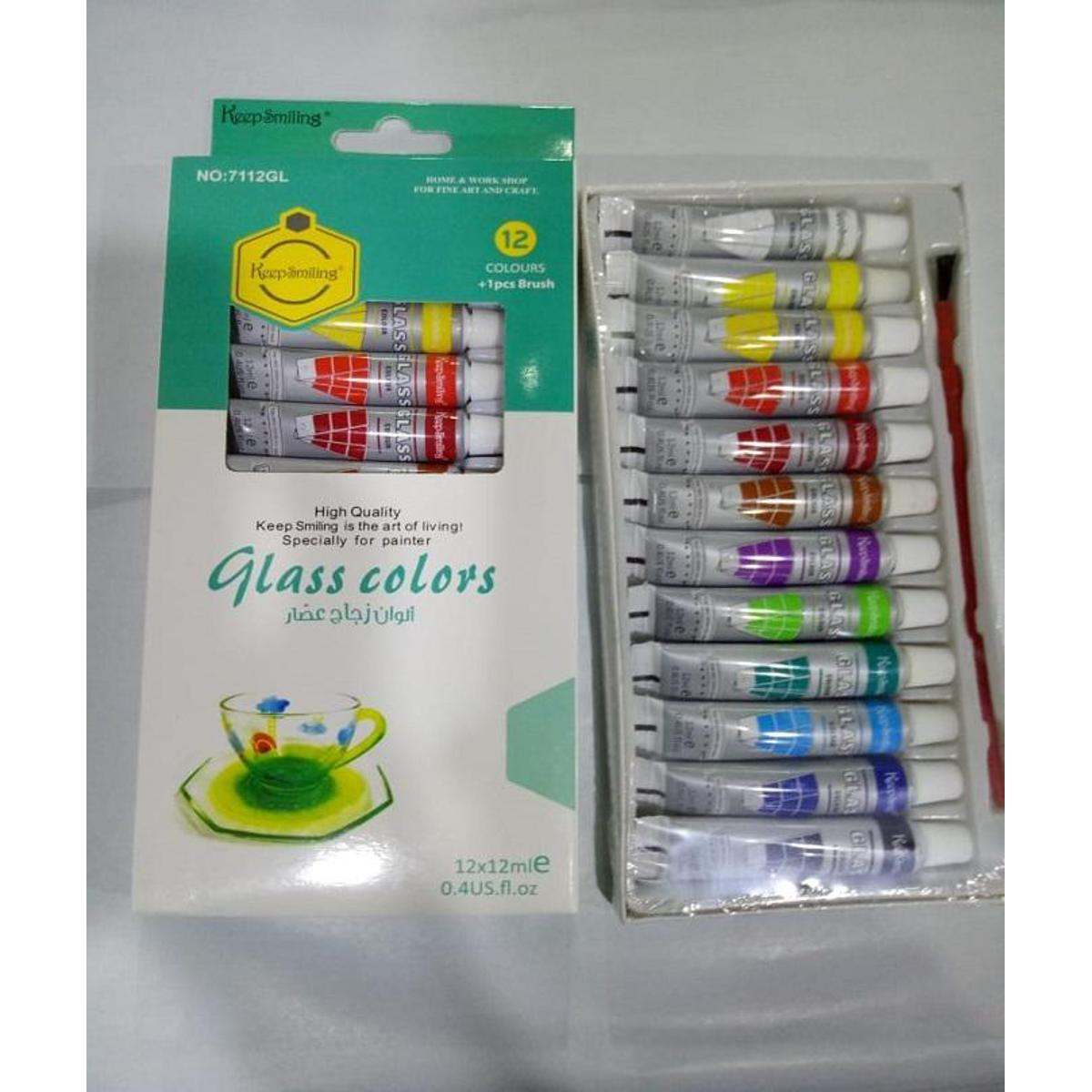 KeepSmiling Glass Paints - Pack Of 12